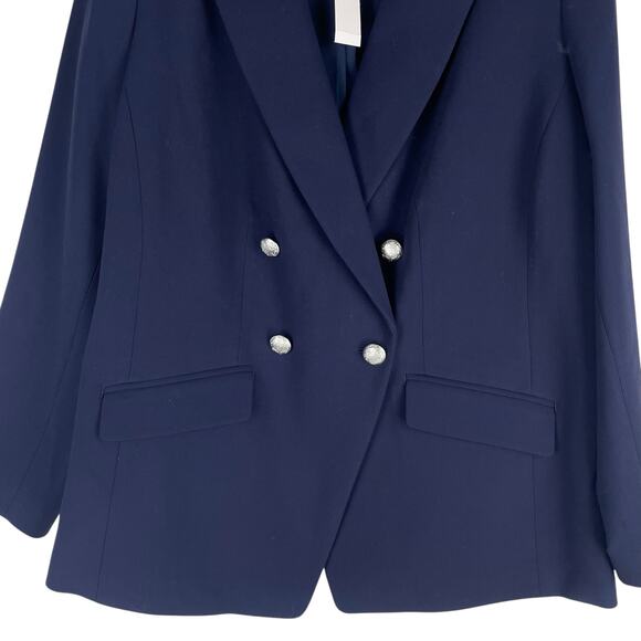 Talbots Tailored Stretch Double Breasted Blazer Jacket Blue Size 14W - Picture 5 of 9